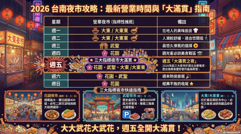 2026台南夜市 花園夜市 武聖夜市 大東東夜市