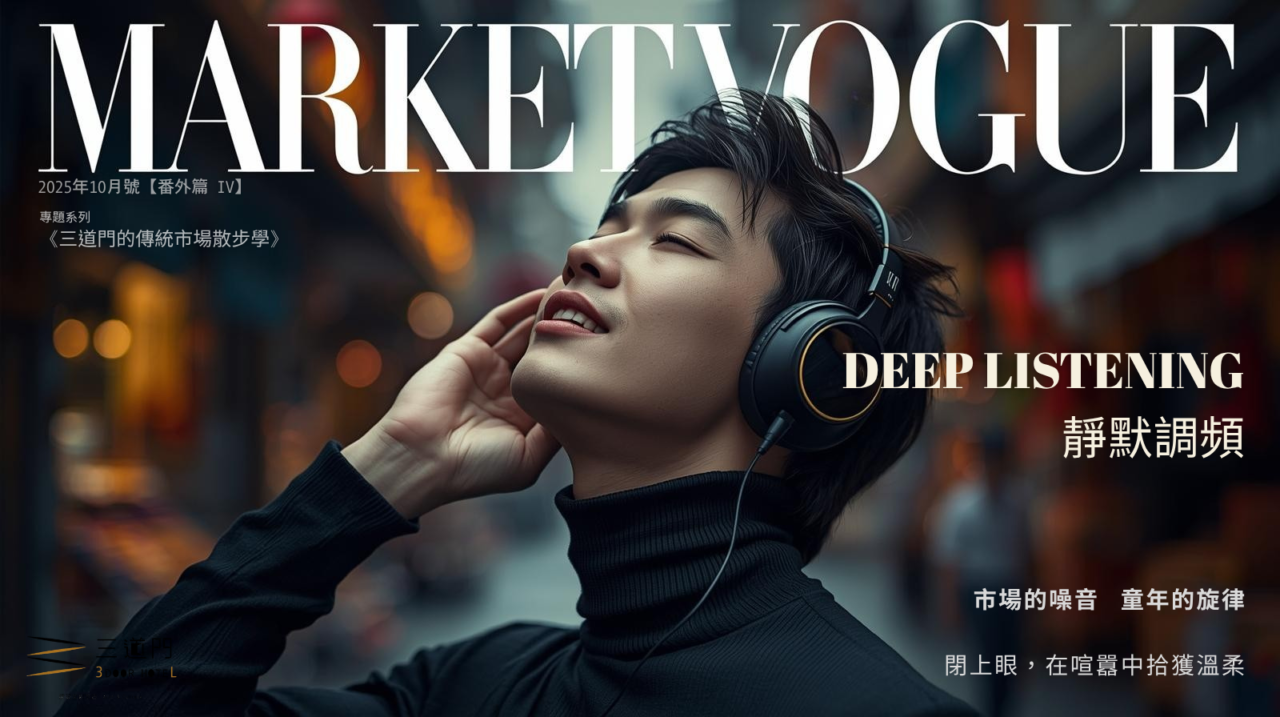 台南市場聲音地景 Market Vogue 番外篇四雜誌封面，閉眼聆聽府城水仙宮打擊樂與永樂食慾進行曲