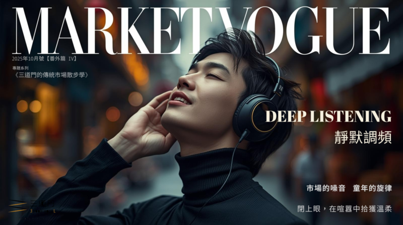 台南市場聲音地景 Market Vogue 番外篇四雜誌封面，閉眼聆聽府城水仙宮打擊樂與永樂食慾進行曲