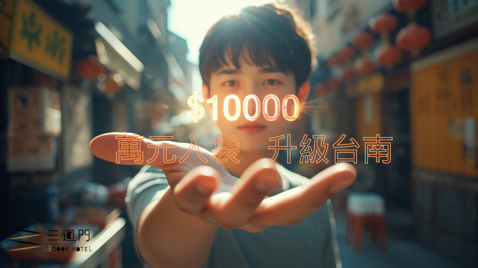 三道門旅店萬元圓夢計畫，用普發萬元升級台南陽台房住宿