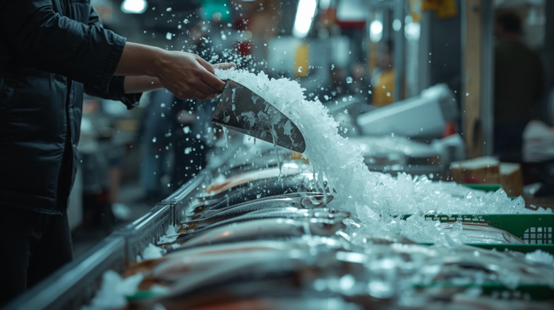 魚攤上的冰塊補給 三道門旅店 台南住宿