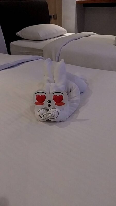 幸運狗狗 動物藝術毛巾 台南火車站住宿