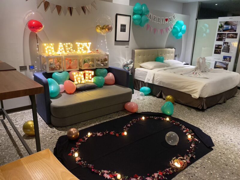 三道門建築文創旅店 私人管家浪漫服務 情人節驚喜客製佈置