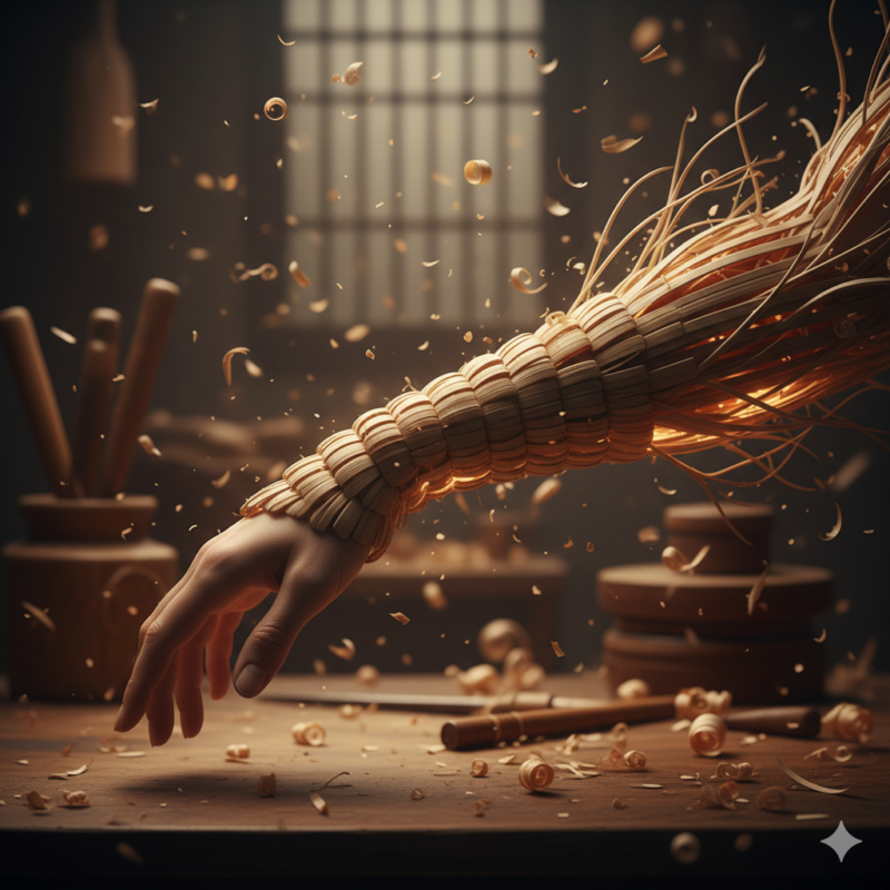 協進篾器舖職人手工竹編視覺插畫，台南百年篾器舖郭師傅編織的靈魂護甲